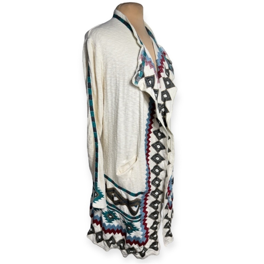 Johnny Was Biya Lela Embroidered Wrap Cardigan Coat Medium Boho Southwestern - Picture 4 of 10